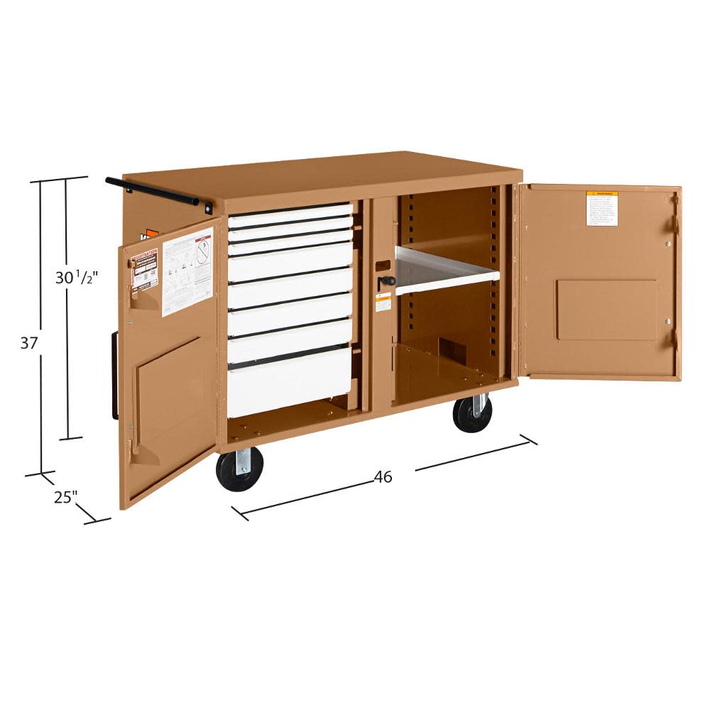 STORAGEMASTER Rolling Work Bench Steel Jobsite Box ;