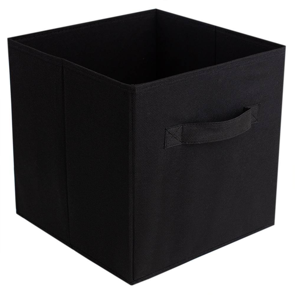 Home Basics 10.5 in. H x 10.5 in. W x 10.5 in. D Black Fabric 1-Cube Organizer SB51075