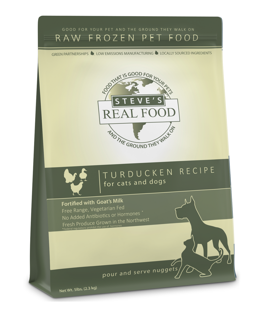 Steve's Real Food Raw Frozen Turducken Diet Food for Dogs and Cats