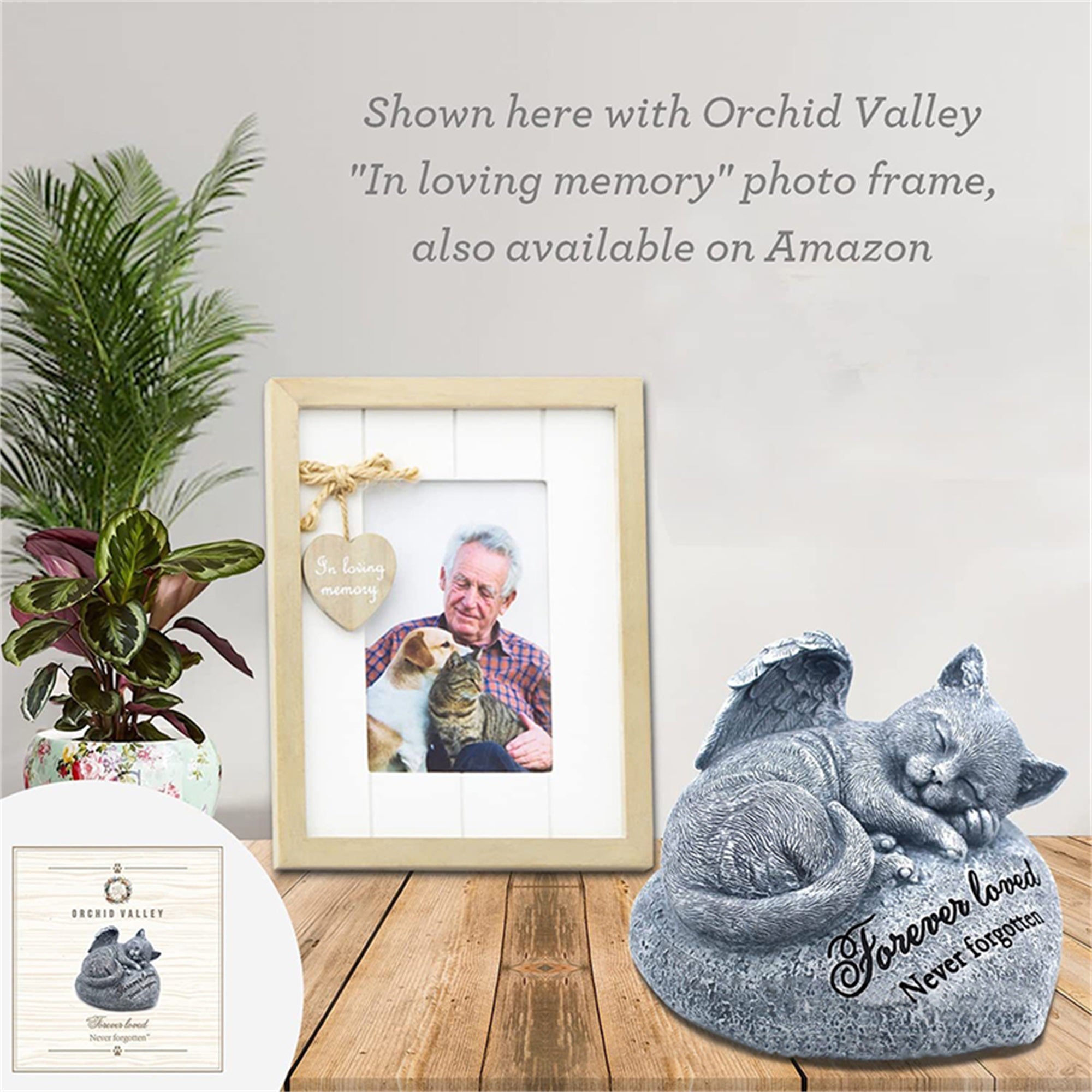 Cat Memorial Stone Garden Statue Beautifully Packaged Memorial Gift Headstone for Cats or Loss of Cat Sympathy Gift