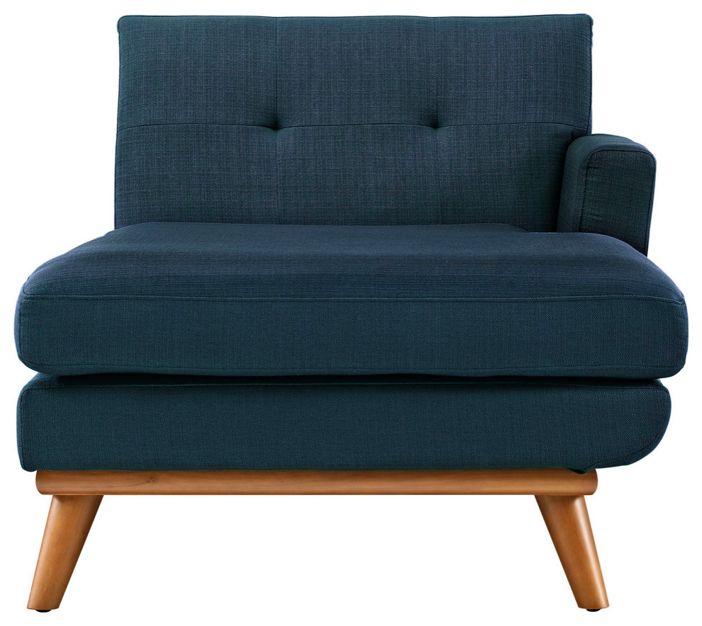 Gianni Azure Right Facing Upholstered Fabric Chaise   Midcentury   Indoor Chaise Lounge Chairs   by Love Sofa  Houzz