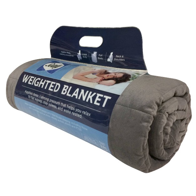 X 72 quot Microplush 12lb Weighted Blanket Gray