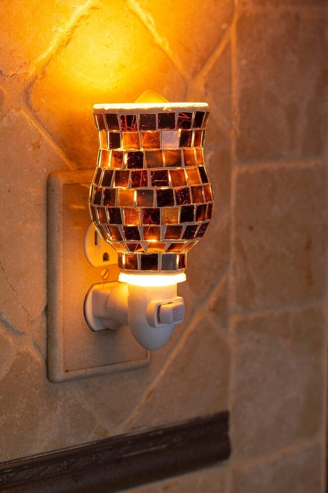 Mosaic Glass Plug-In Fragrance Wax Melt Warmer (Radiant Sienna)