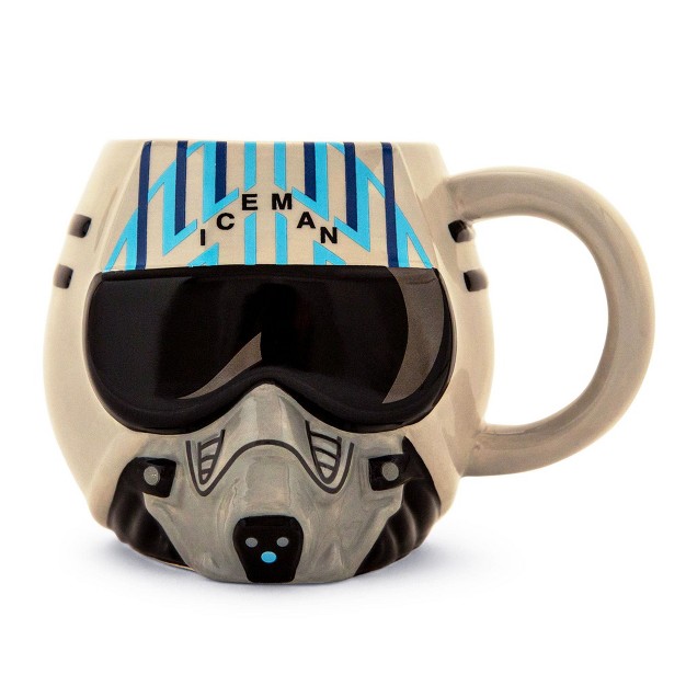 Silver Buffalo Top Gun Maverick Iceman Helmet Sculpted Ceramic Mug Holds 20 Ounces