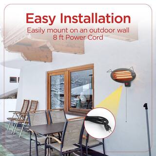 BLACK+DECKER 1500-Watt Electric Heater Patio Floor or Wall-Mounted BHOF04