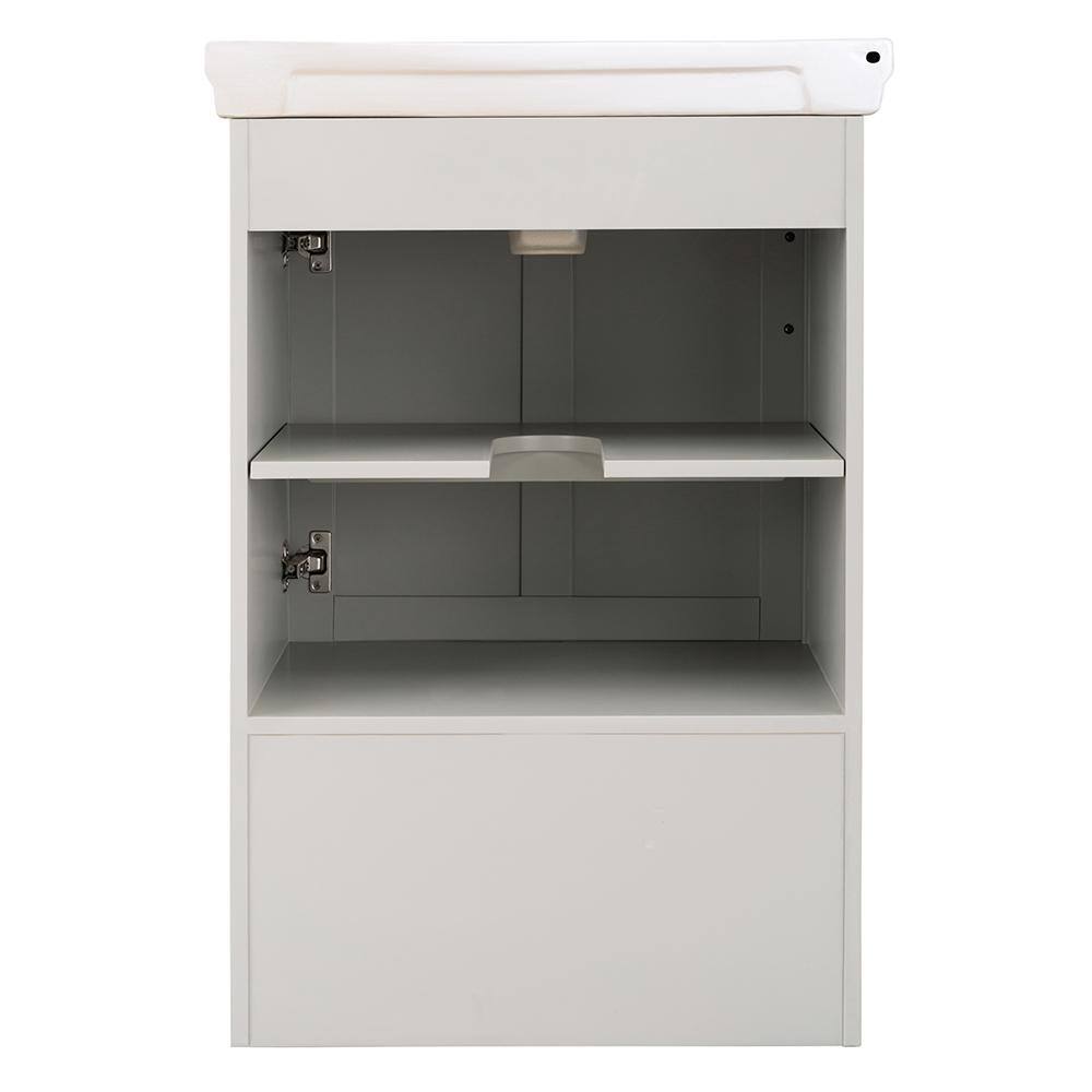 Home Decorators Collection Evie 24 in. W x 18 in. D Vanity Cabinet in Grey with Vitreous China Vanity Top in White with White Sink EIGVT2418D