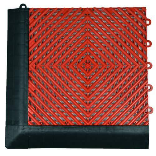 Greatmats Click Tile Black 2-38 in. x 12.14 in. x 58 in. Female Border Ramp with Loops (Case of 4) ClickTbrdF4