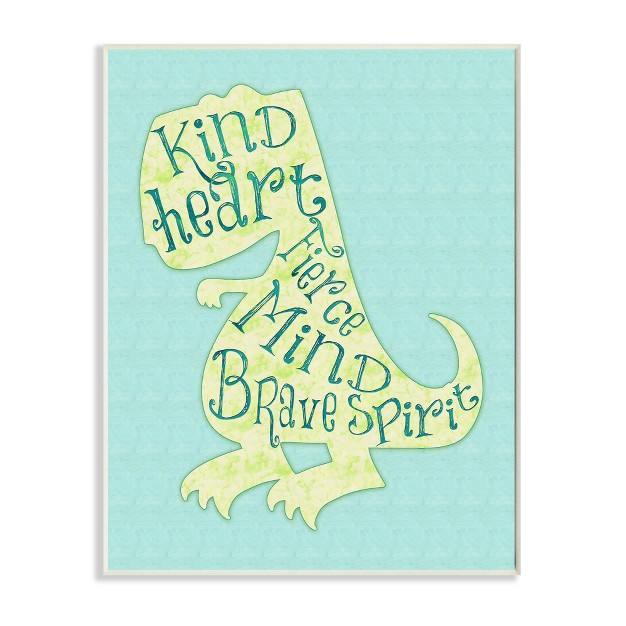 Kind Heart Dinosaur Silhouette Kids x27 Wall Plaque Art 10 quot x15 quot x0 5 quot Stupell Industries