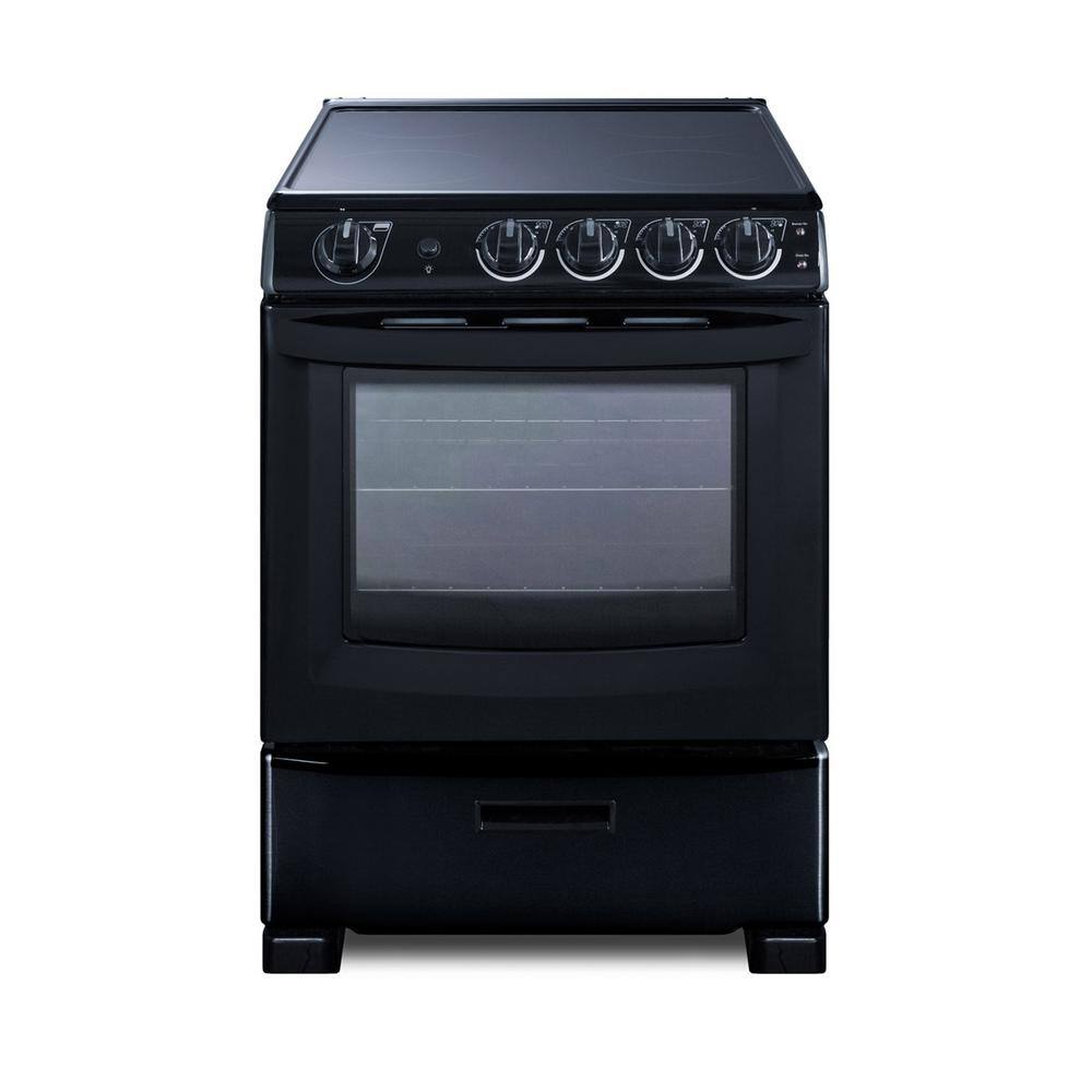 Summit Appliance 24 in. 2.9 cu. ft. Electric Range in Black REX2431BRT1