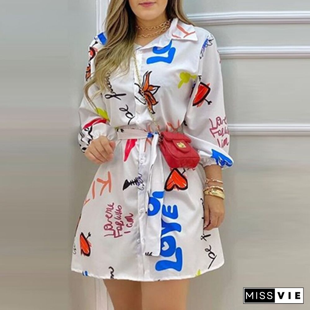 Women Casual Waistband Puff Sleeves With Letter Mini Dress Print All Dresses Length Sleeve Style Sleeve Length(cm) Pattern Type