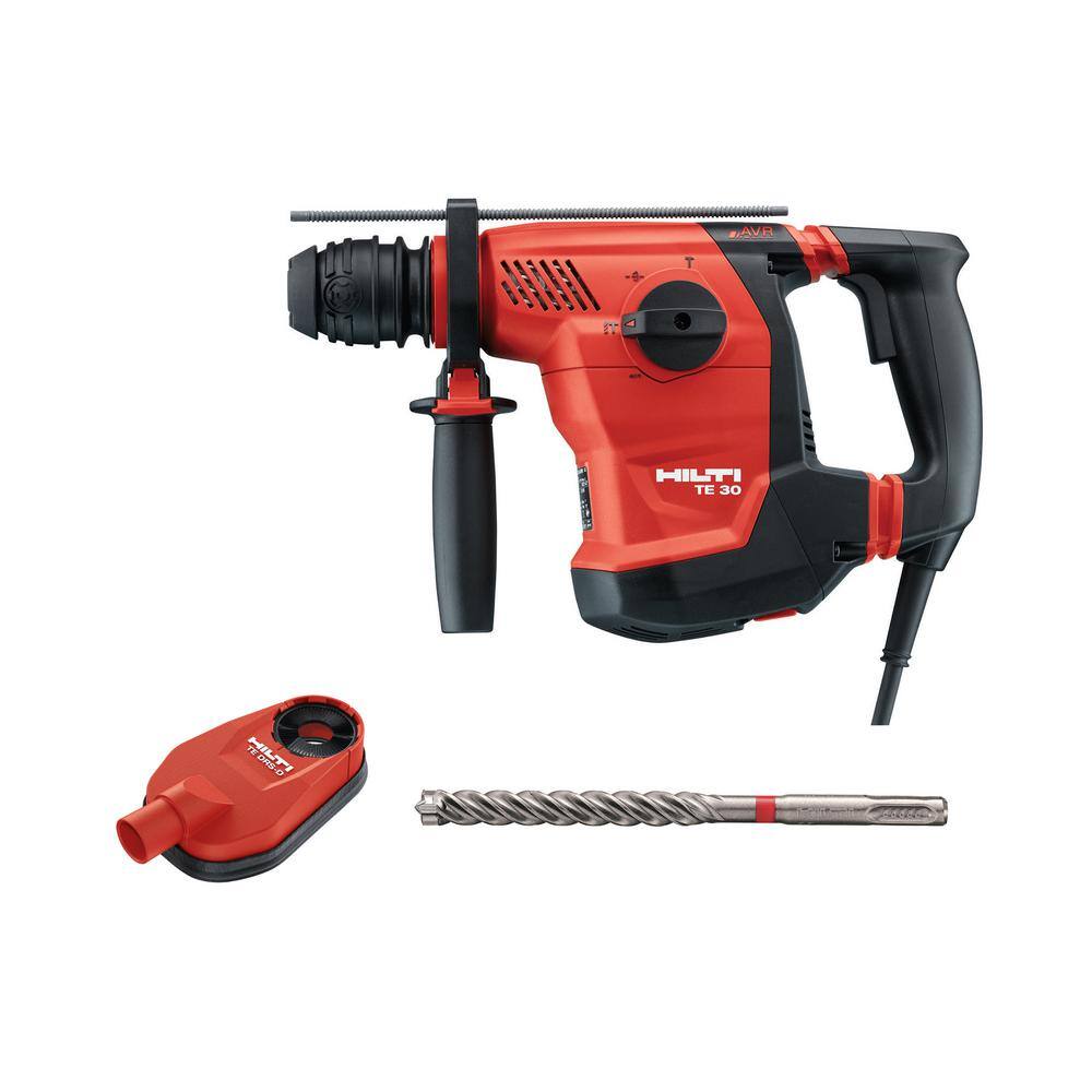 Hilti 120-Volt 8.6 Amp Corded 1-18 in. SDS Plus TE 30 AVR Rotary Hammer Drill with TE-CX Drill Bit and DRS-D Kit 3590311