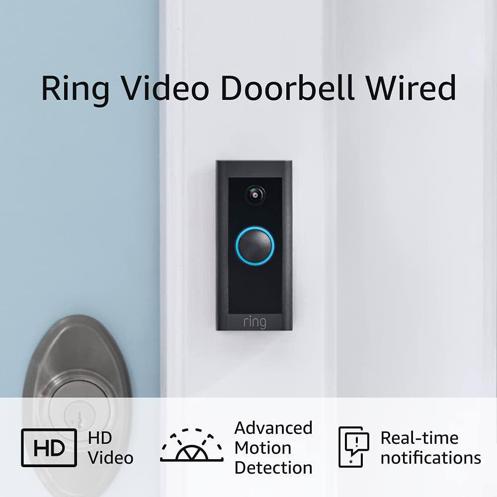 Ring Video Doorbell Wired - Smart WiFi Doorbell Camera with 2-Way Talk Night Vision and Motion Detection B08CKHPP52