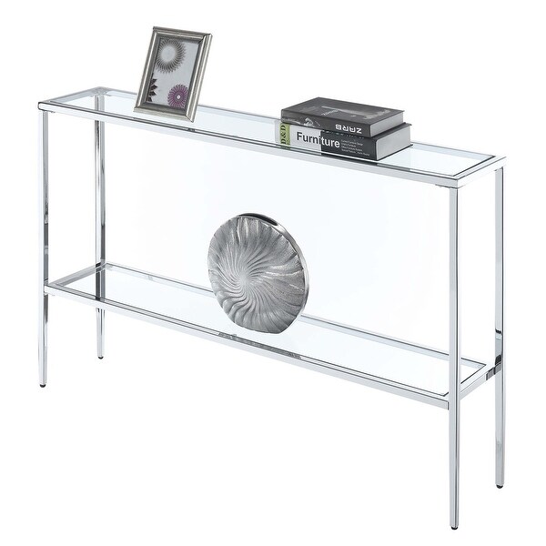 Silver Orchid Nadia Glass Console Table