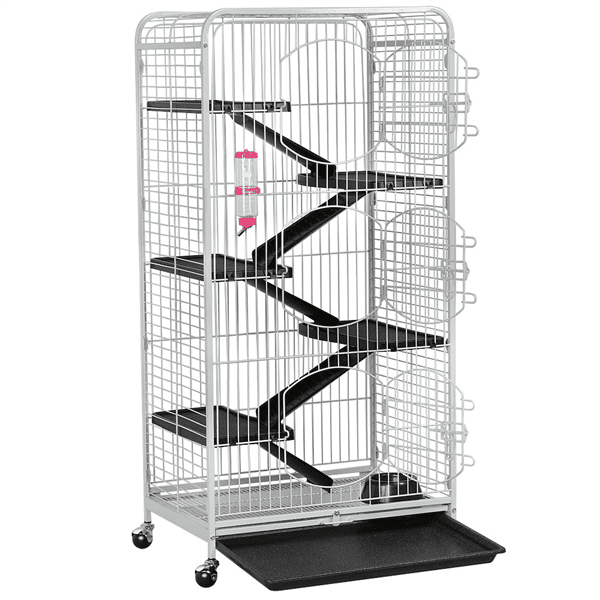 Easyfashion 6 Level Indoor Ferret and Small Animal Cage， White， 52