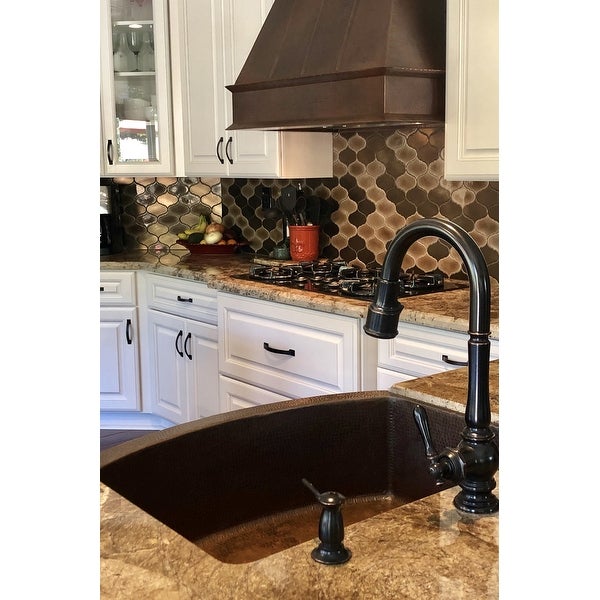 38 Inch 735 CFM Hammered Copper Wall Mounted Euro Range Hood with Slim Baffle Filters (HV-EURO38-C2036BPSB)