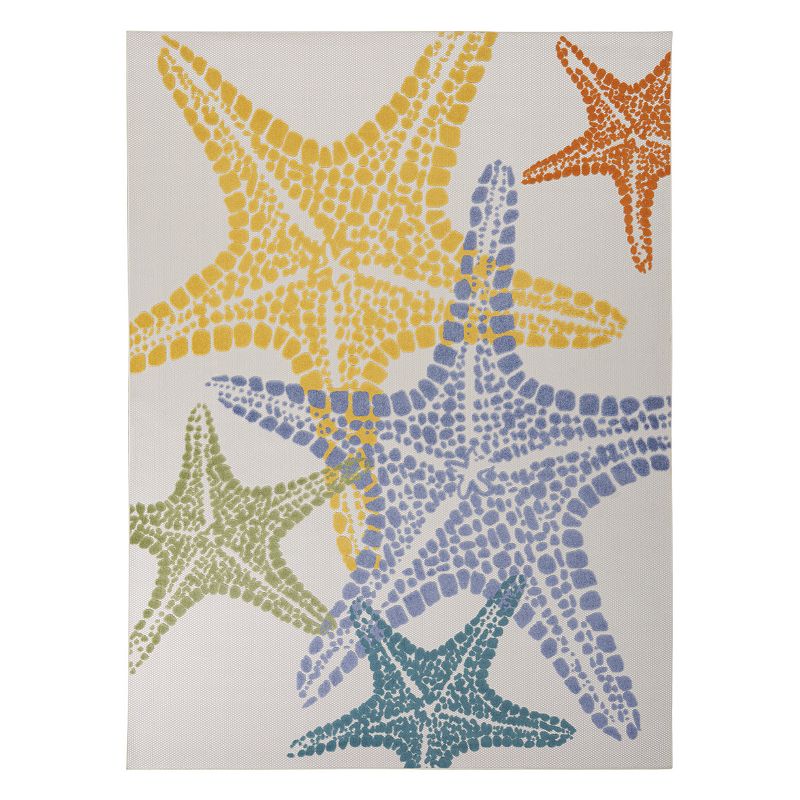 Nourison Aloha Coastal Starfish Outdoor Rug