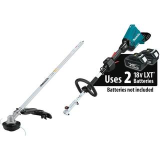 Makita 18V X2 (36V) LXT Couple Shaft Power Head (Tool Only) with String Trimmer and Articulating Hedge Trimmer Attachment XUX01ZM5EN401MP