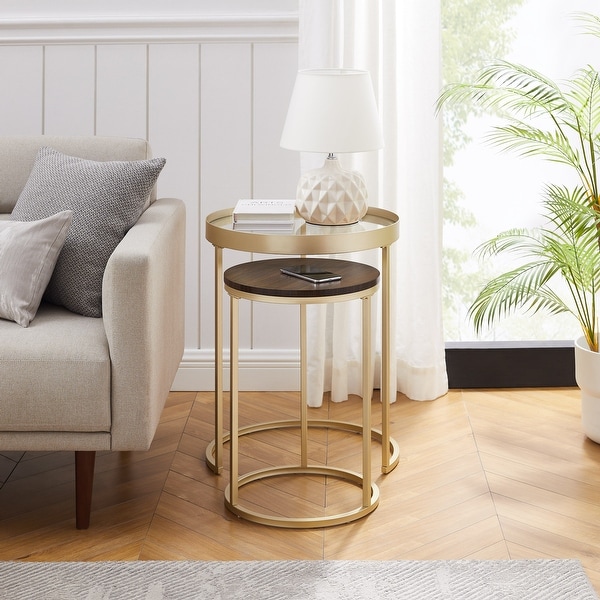 Middlebrook Contemporary Glass-Top Nesting Tables