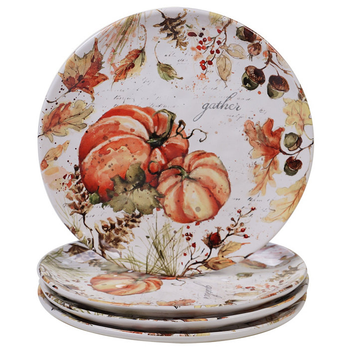 Certified International Harvest Splash Dinner Plate Set of 4