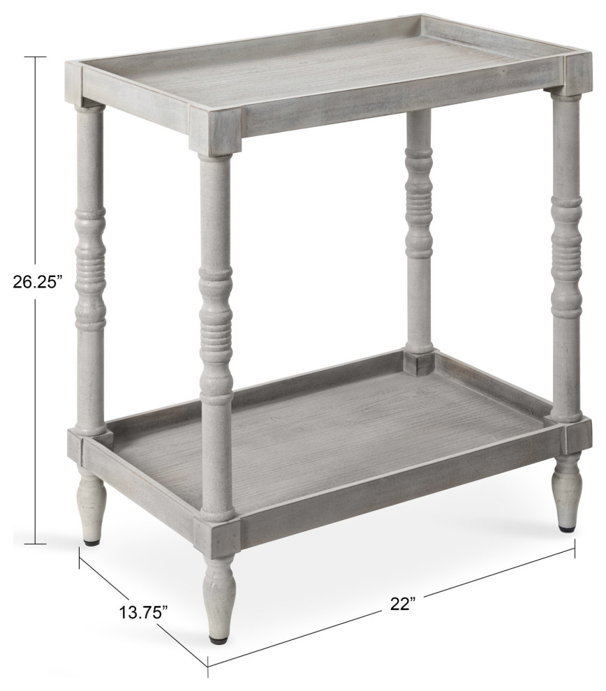 Bellport Wood Side Table with Shelf   Traditional   Side Tables And End Tables   by Uniek Inc.  Houzz