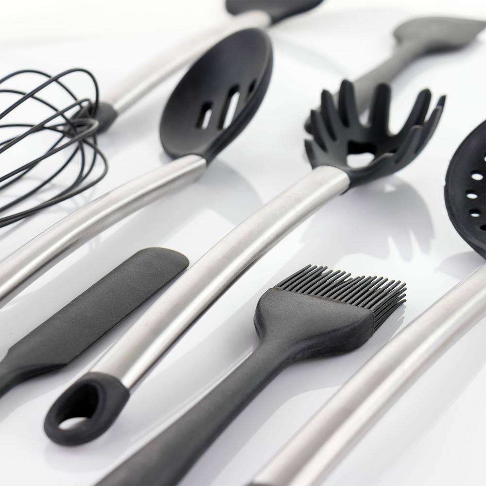 MegaChef Gray Silicone and Stainless Steel Cooking Utensils (Set of 14) 985114355M