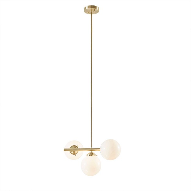 3 light Aurelia Chandelier With Frosted Glass Globe Gold Ink ivy