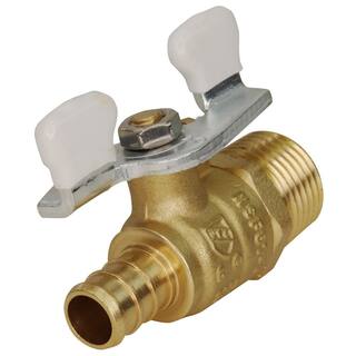 Apollo 12 in. Brass x 2-12 in. L PEX-B Barb X MPT Ball Valve with Tee Handle APXV12M