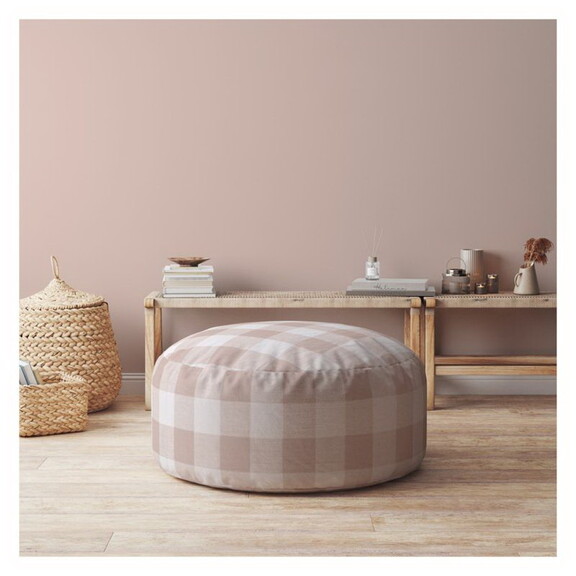 Indoor ANDY Blush Round Zipper Pouf   Cover Only  ...