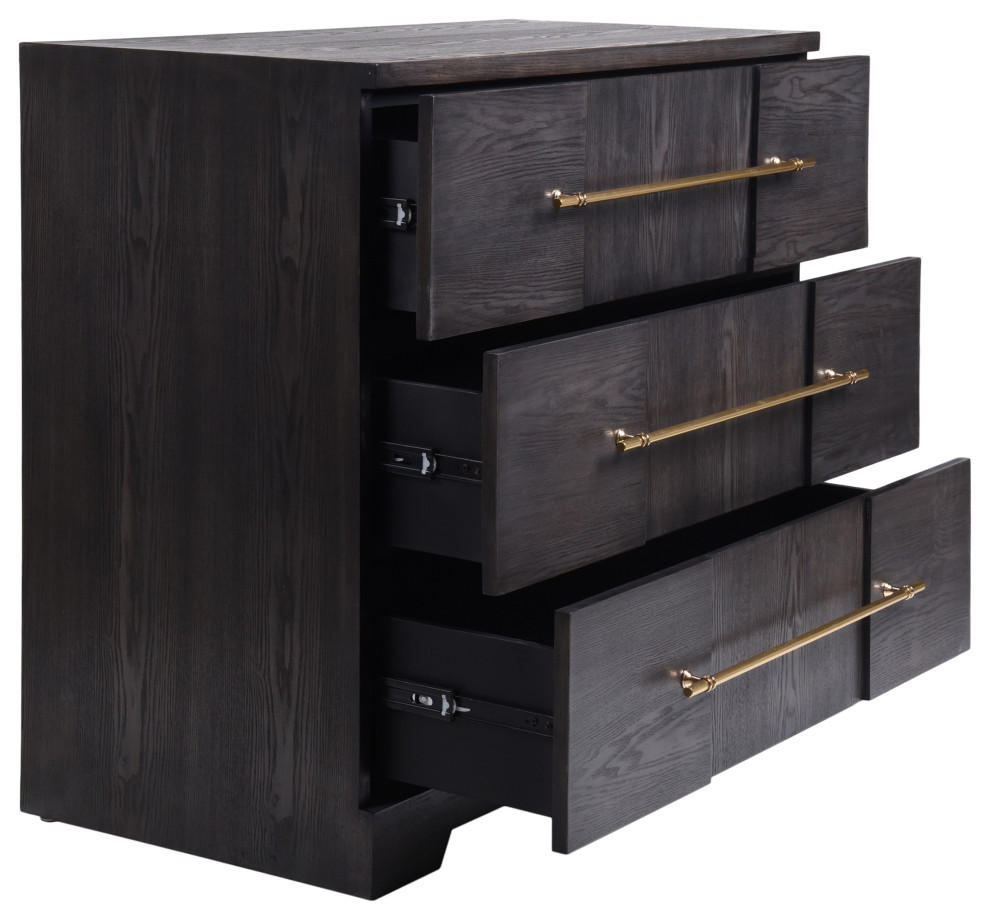 Dann Foley 3 Drawer Wooden Lifestyle Chest Dark Gray Finish   Transitional   Accent Chests And Cabinets   by StyleCraft  Houzz