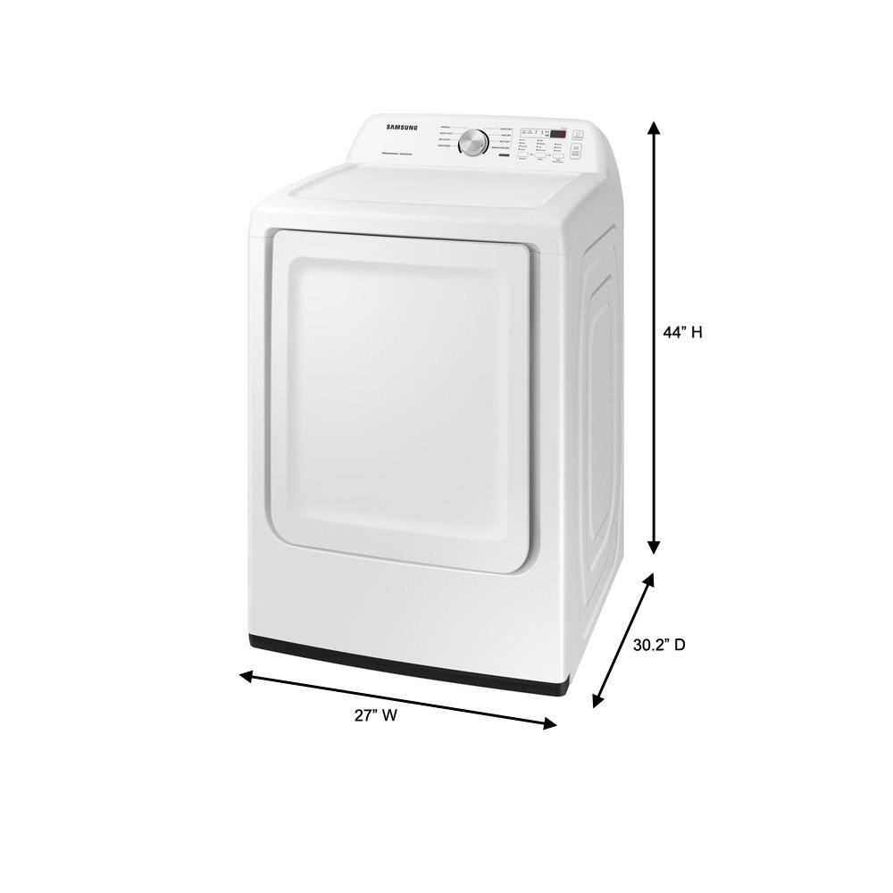  7.2 cu. ft. Vented Electric Dryer with Sensor Dry in White DVE45T3200W