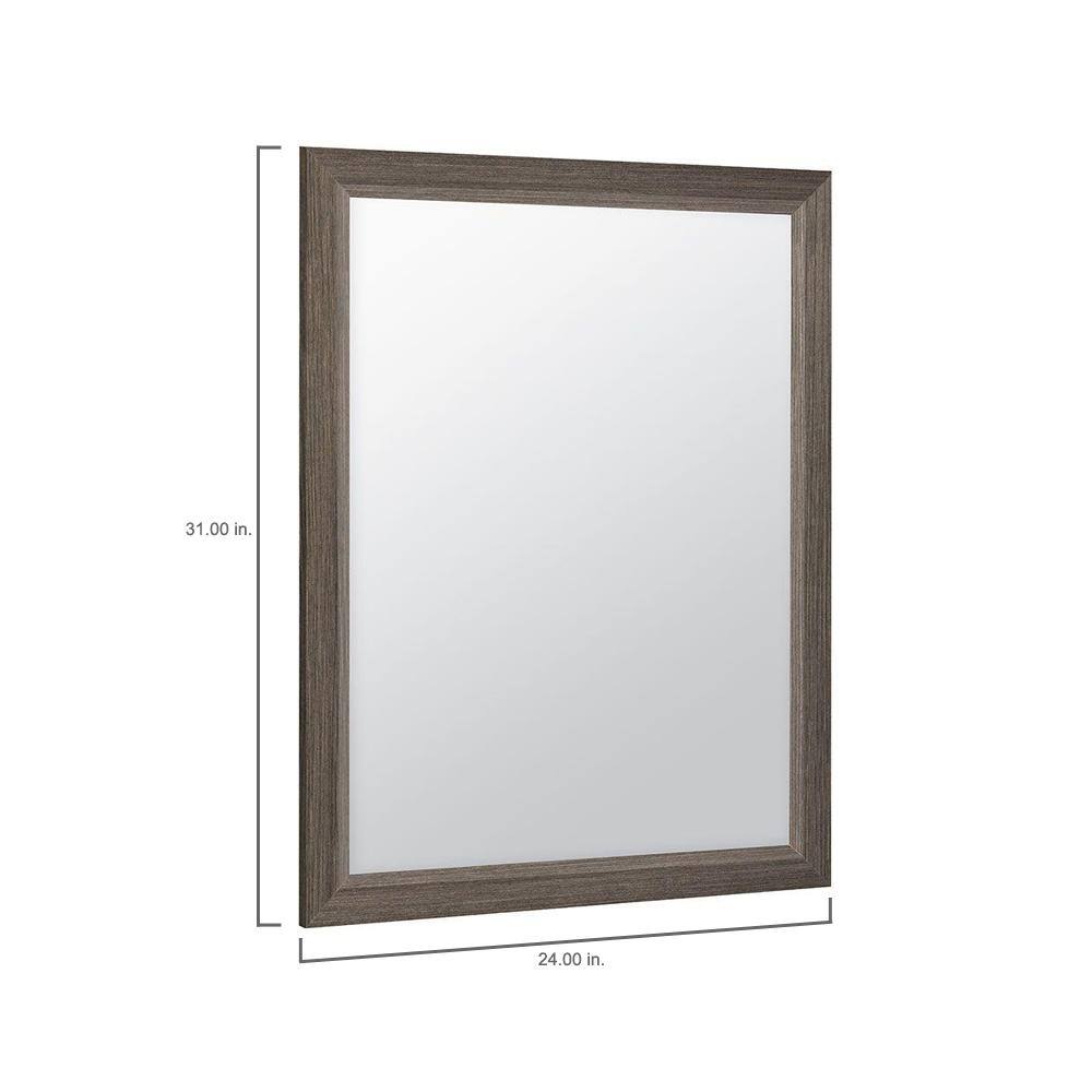 Glacier Bay Shaila 24 in. x 31 in. Single Framed Vanity Mirror in Silverleaf MS2431-SVL