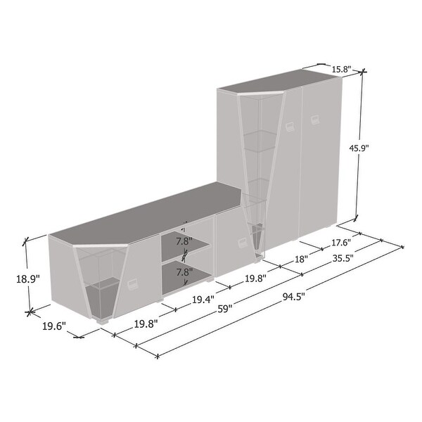 Edge Set TV-CUR Modern Wall Unit Entertainment Center