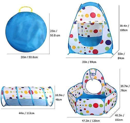 Piggy Poo and Crew Play Tunnel and Pop Up Tent Round Ball Pit Pig Toy