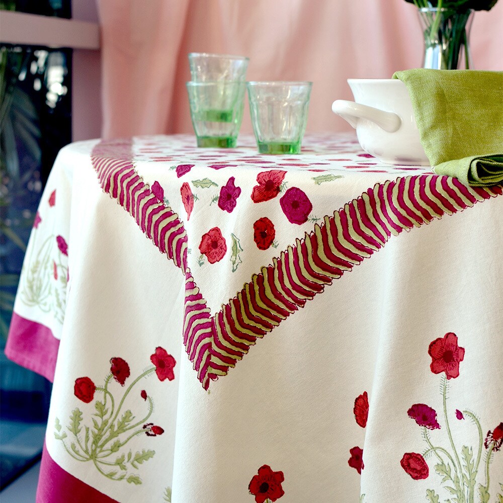 Couleur Nature Poppies Square Tablecloth