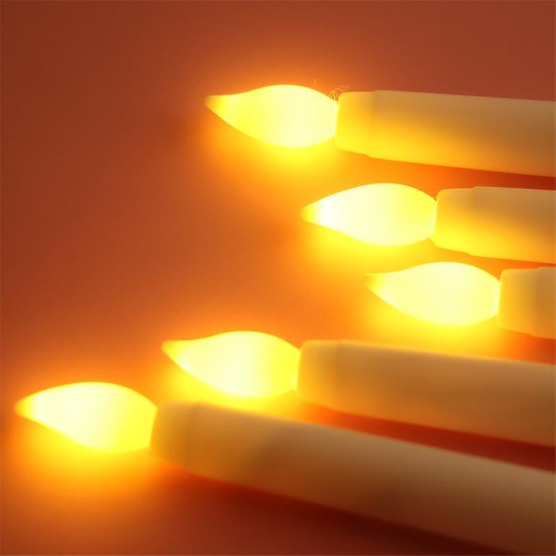 Long Christmas Led Candles Flameless Battery Powered Pointed Candle Light Decorative Church Flickering Candle Light For Event