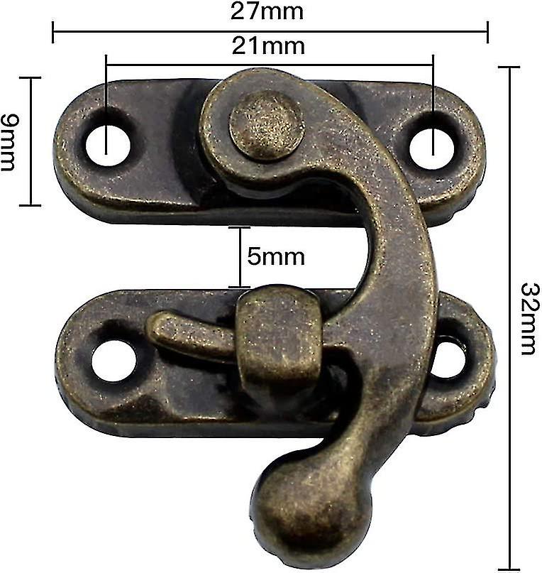 20pcs Metal Horn Locks Latch Hook Bronze Suitable - Equipped With Mounting Screws