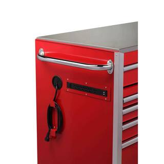 Husky 72 in. W x 24 in. D Heavy Duty 15-Drawer Mobile Workbench Cabinet with Stainless Steel Top in Gloss Red H72MWC15RDL