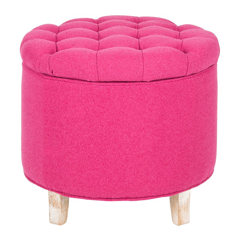 Safavieh Amelia Tufted Wool Blend Storage Ottoman