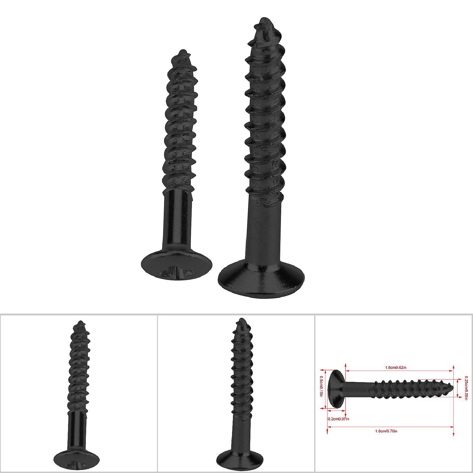 40 Pcs Guitar Humbucker Pickup Screws Set Kit Ring Surround Mounting Screws (Black)