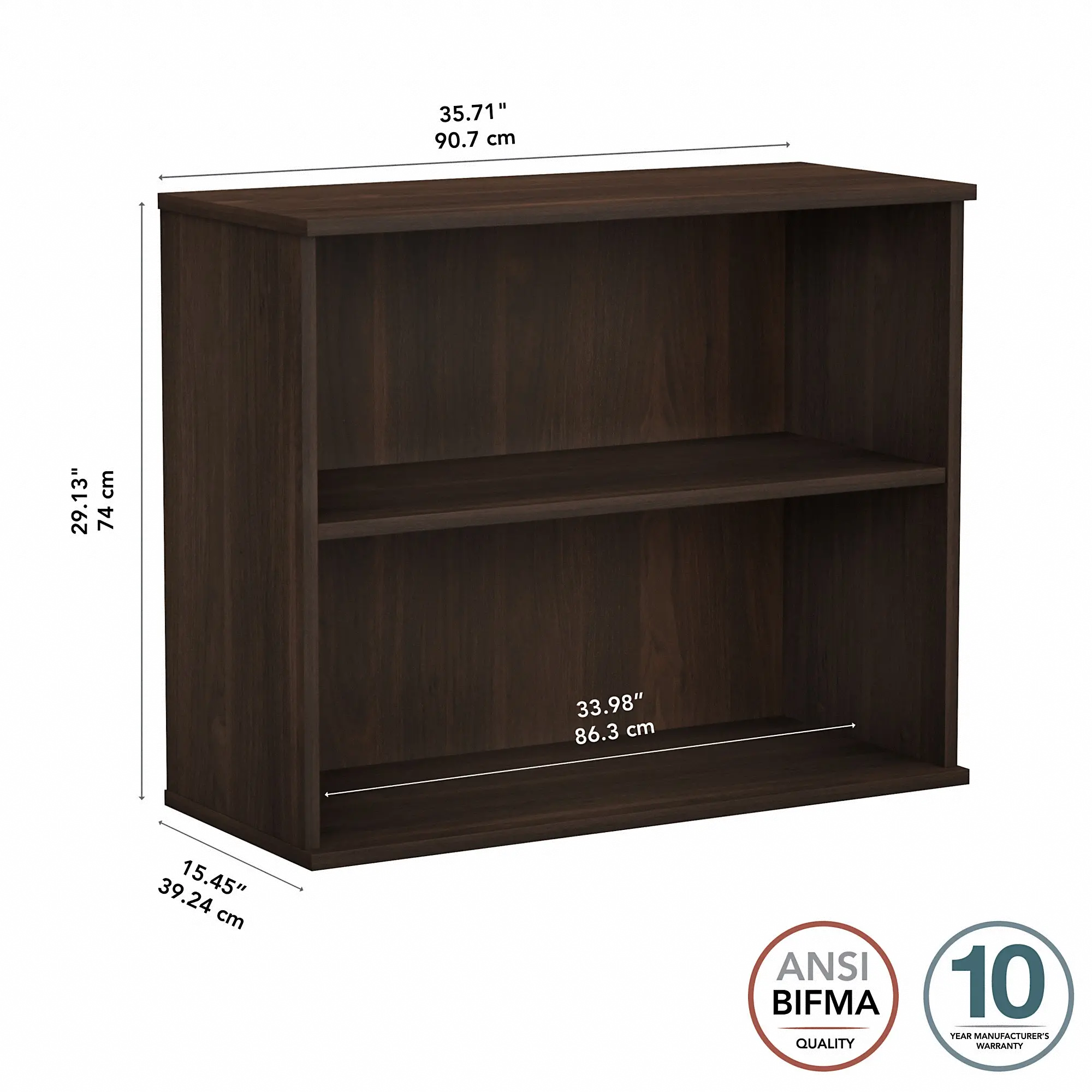 Bush Business Black Walnut Bookcase