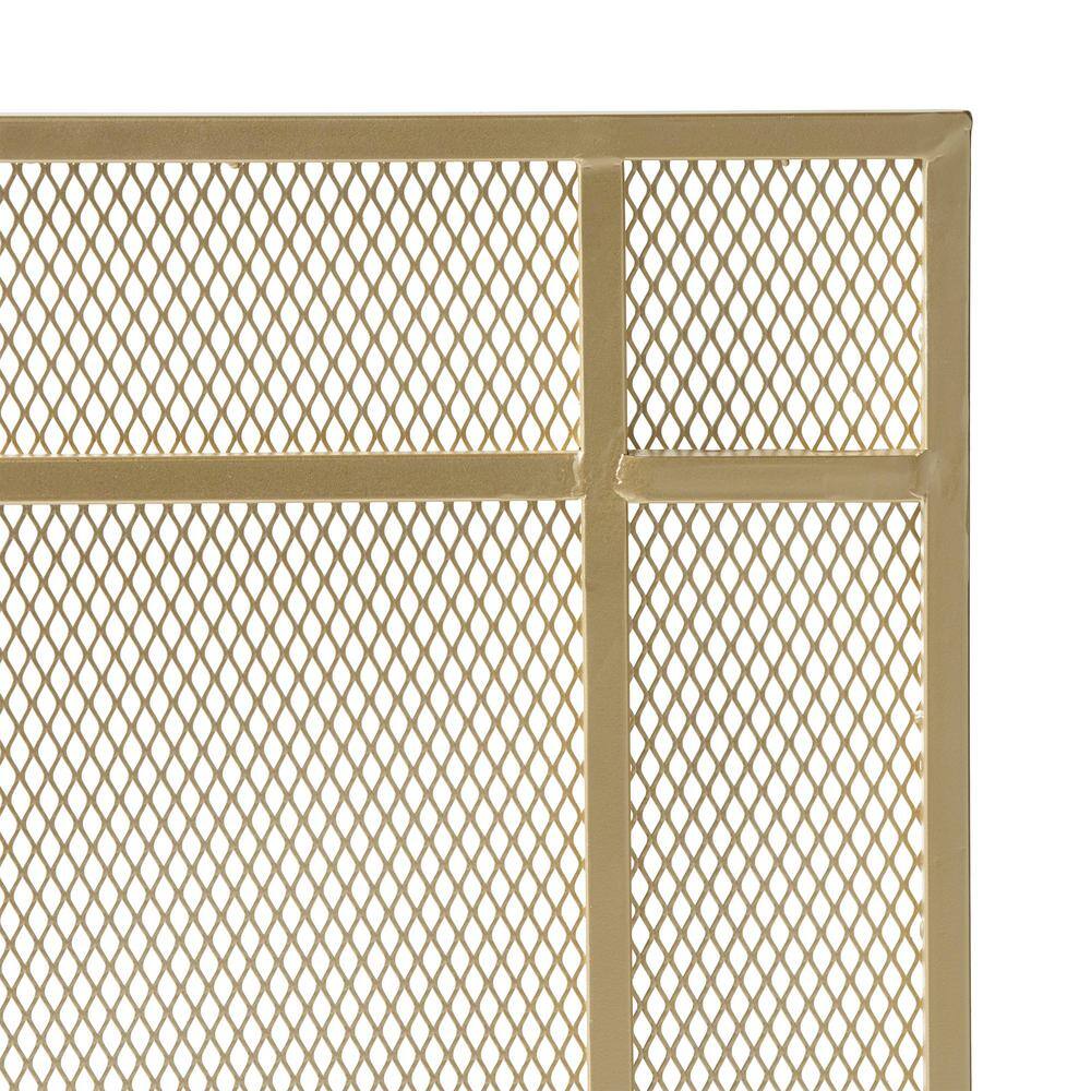 Noble House Cabarrus Modern Gold Single Panel Iron Fire Screen 67403