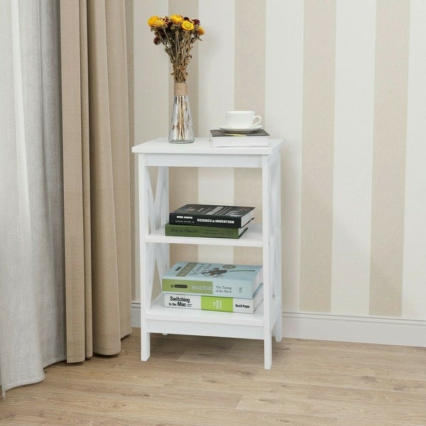 2pcs End Table Set Nightstand Desk Storage Side Table Bedroom White