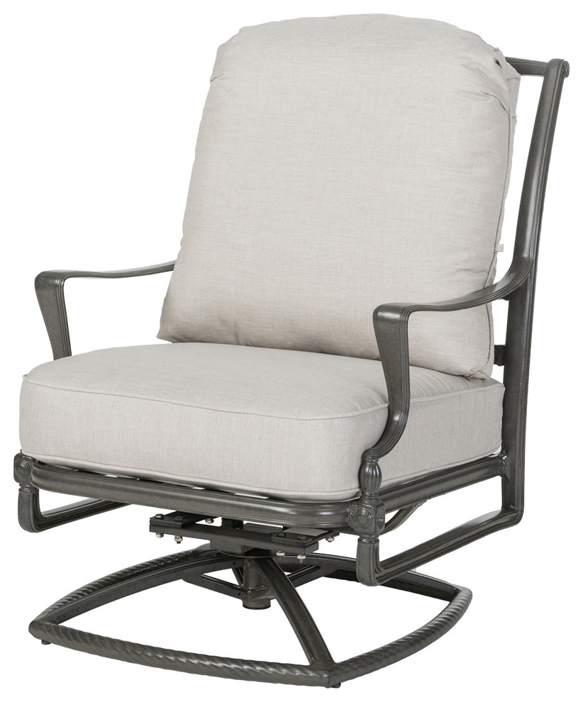 Bel Air High Back Swivel Rocking Lounge Chair   Traditional   Outdoor Rocking Chairs   by Gensun  Houzz