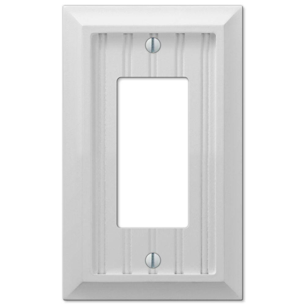 Hampton Bay Cottage 1 Gang Rocker Composite Wall Plate - White 279RWHB