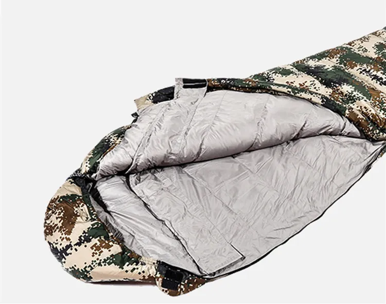 Outdoor Camping Winter Ultralight Down Tactical Waterproof Camouflage Sleeping Bag Mummy