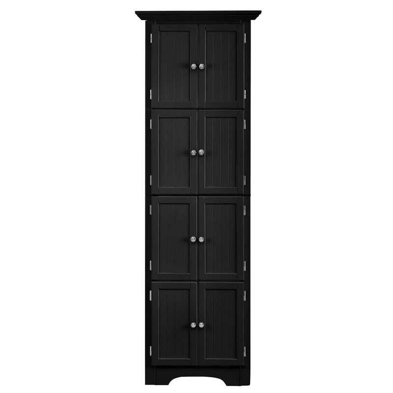 Modern Tall Storage Cabinet with Doors and 4 Shelves