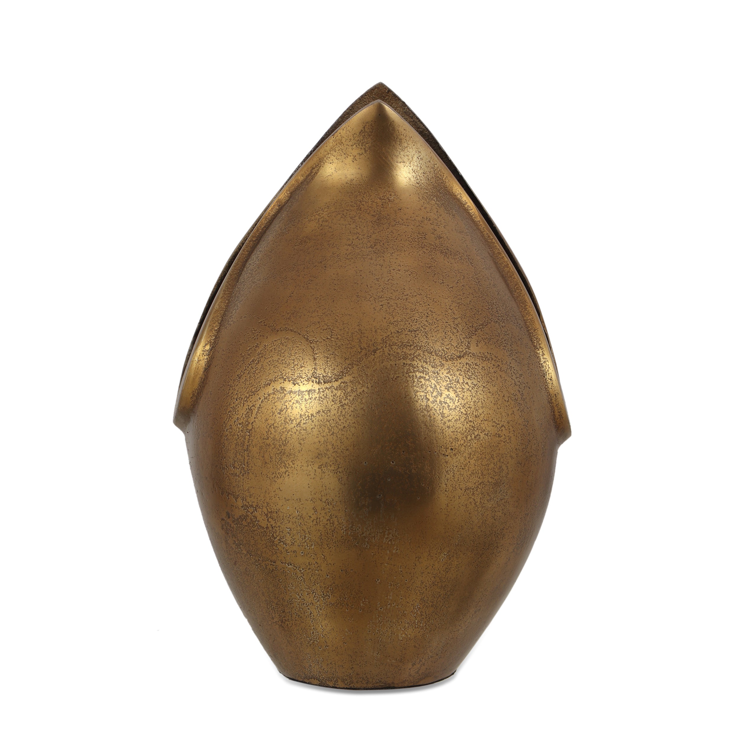 Allegra Handcrafted Aluminum Decorative Vase, Raw Brass