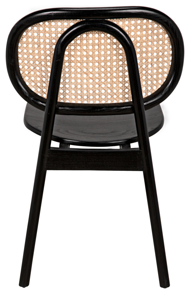 Brahms Chair  Charcoal Black With Caning   Tropical   Dining Chairs   by Noir  Houzz