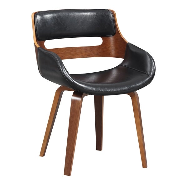 Wood and Faux Leather Mid-Century 18-Inch Dining Chair