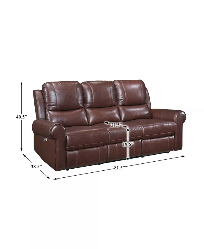 Homelegance White Label Florentina 82 Leather Match Power with Power Headrests Double Reclining Sofa